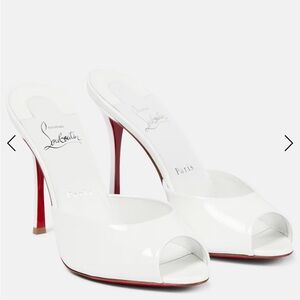 Christian Louboutin White Me Dolly 100MM mules